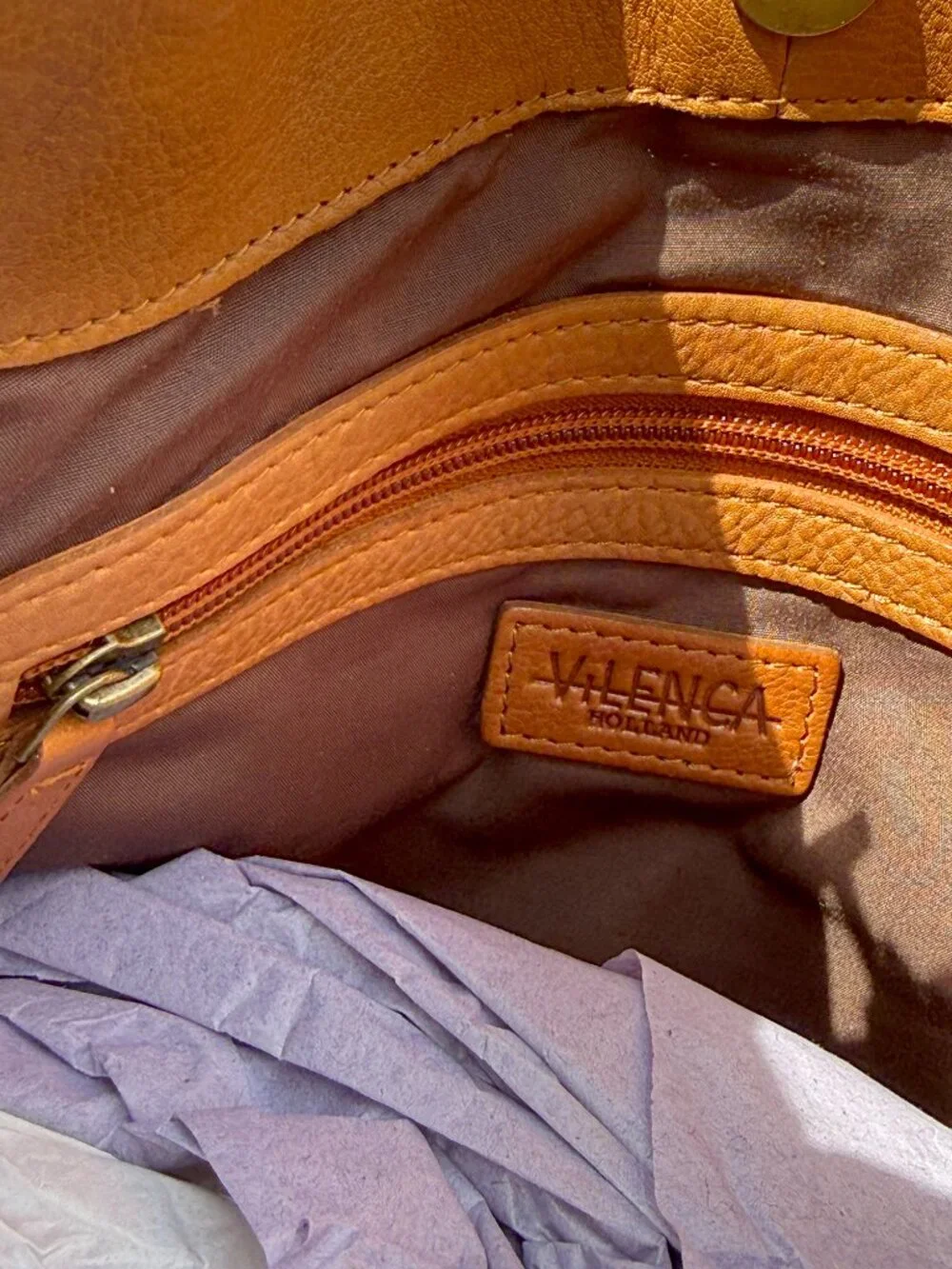 Vilenca Holland Suede Slouchy Hobo Shoulder Bag Cognac Boho Whipstitch Tassl NWT